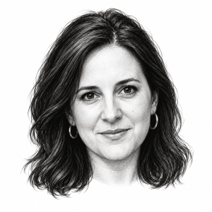 AI-generated head-only illustration of Bari Weiss