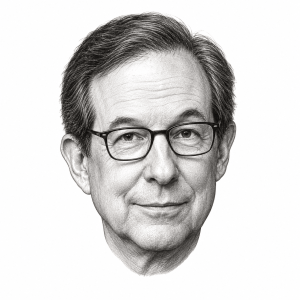 AI-generated head-only illustration of Chris Wallace