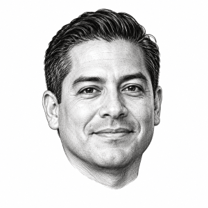 AI-generated head-only illustration of Daniel Hernández Jr.