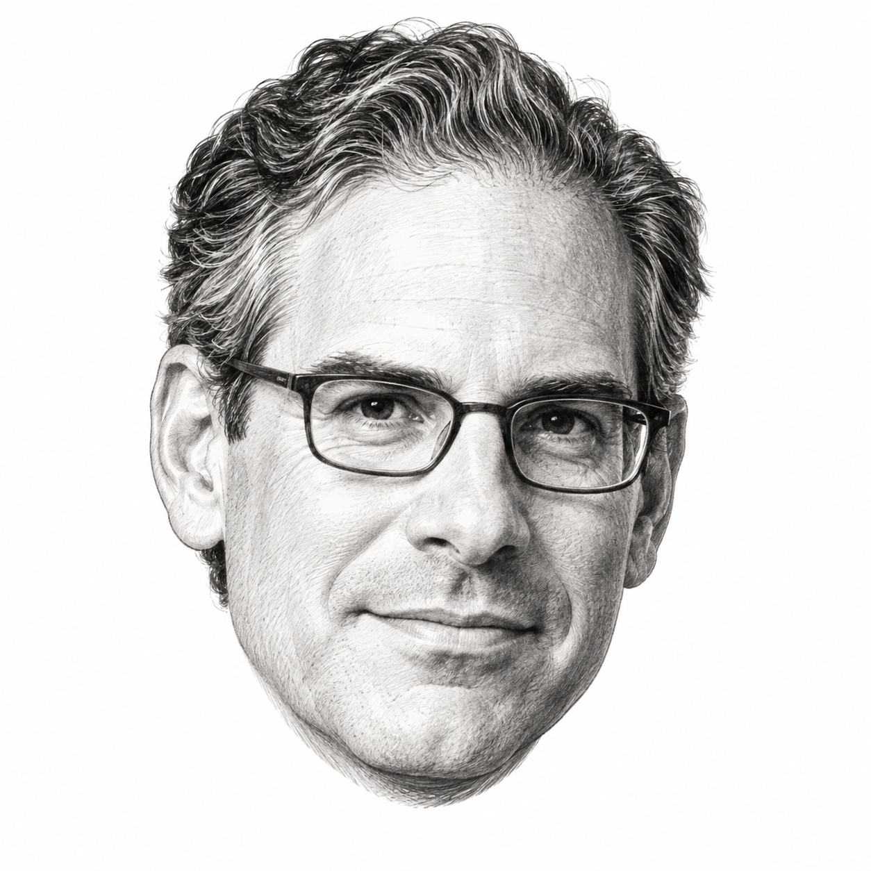 AI-generated head-only illustration of David Brog