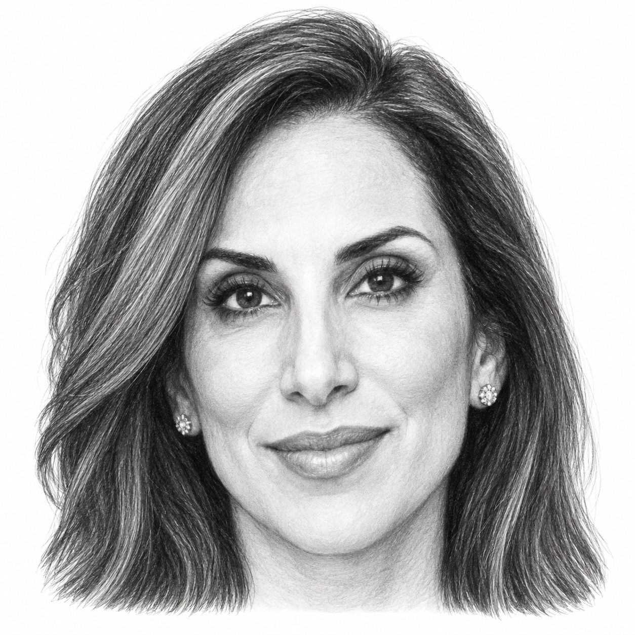 AI-generated head-only illustration of Ellie Cohanim