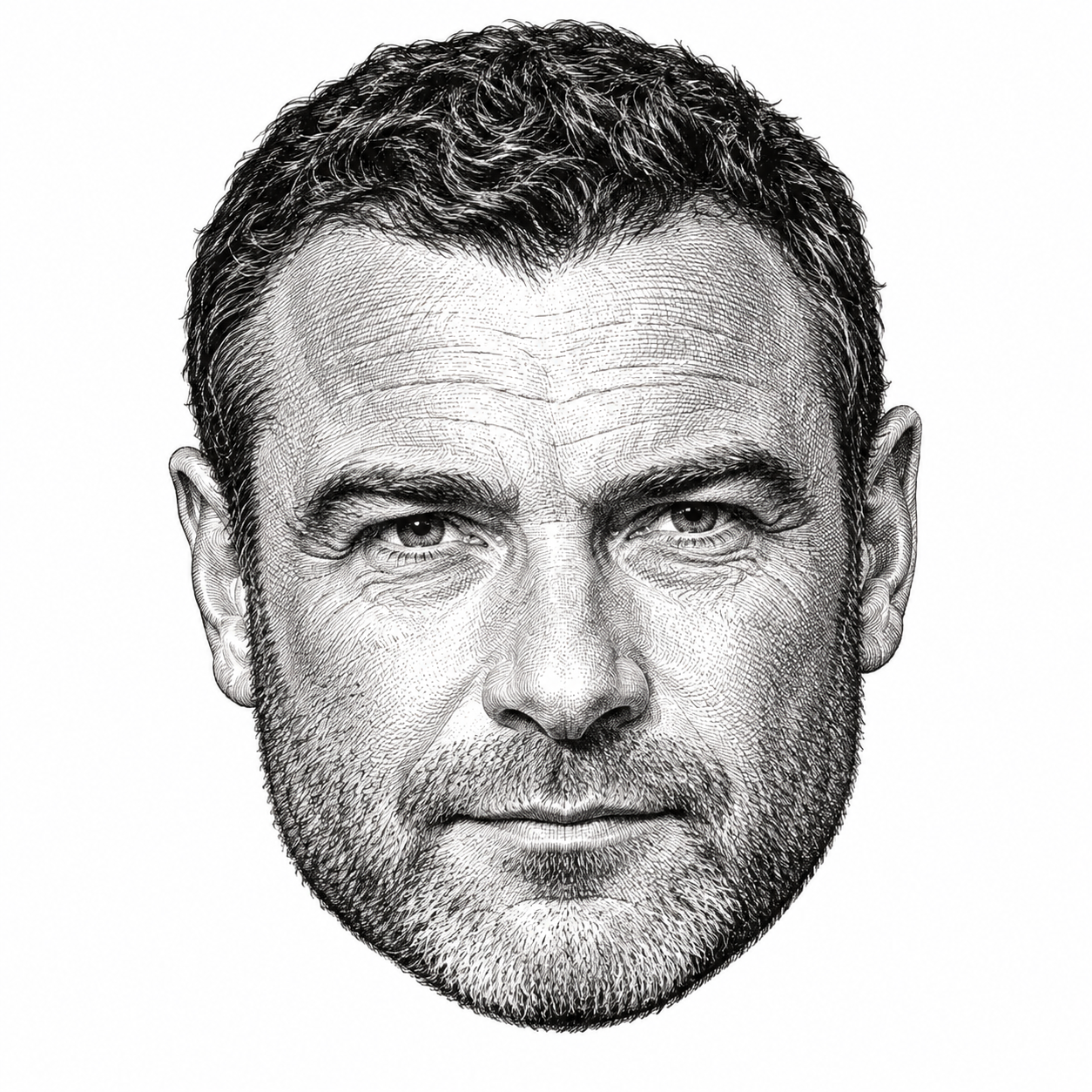 AI-generated head-only illustration of Liev Schreiber