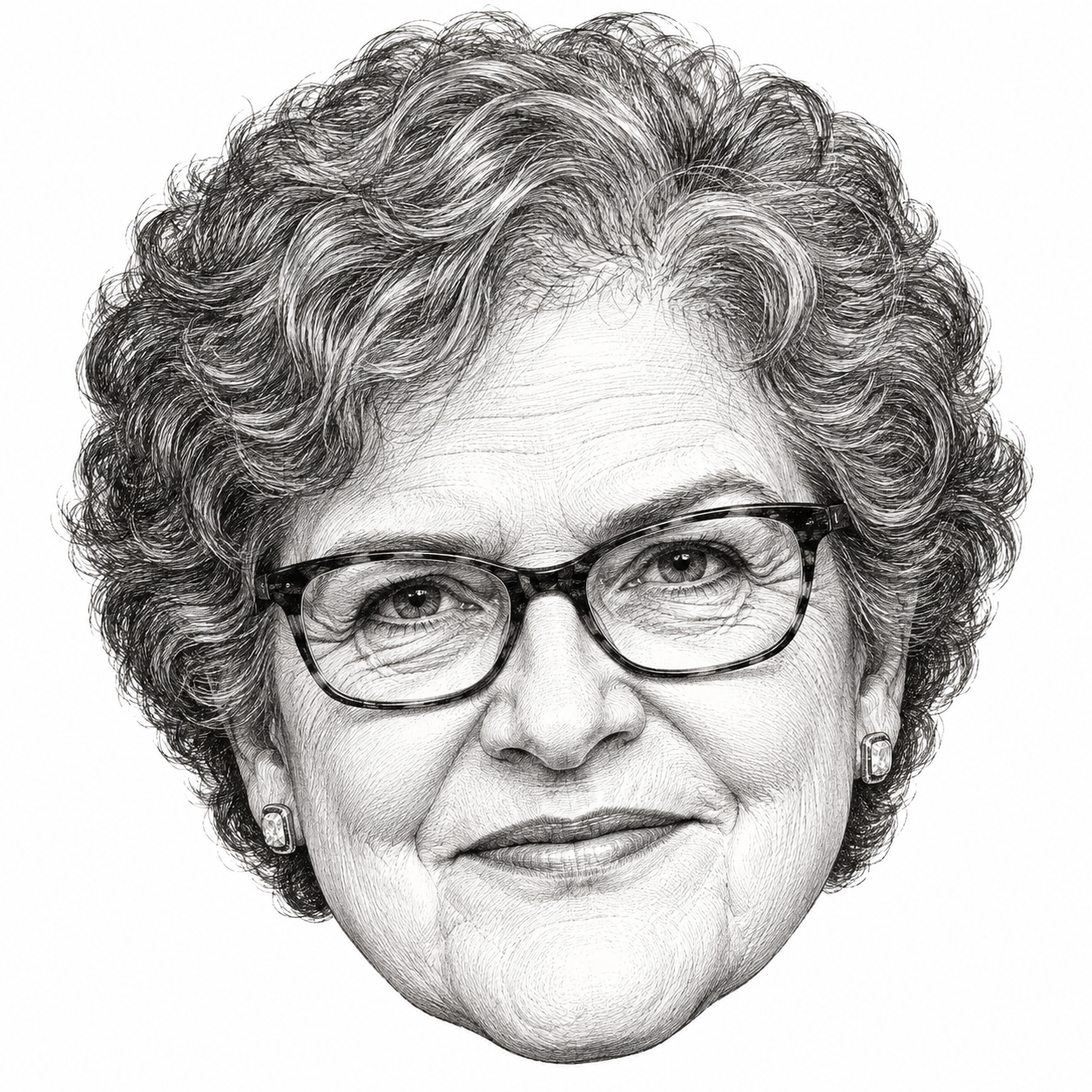 AI-generated head-only illustration of Deborah Lipstadt