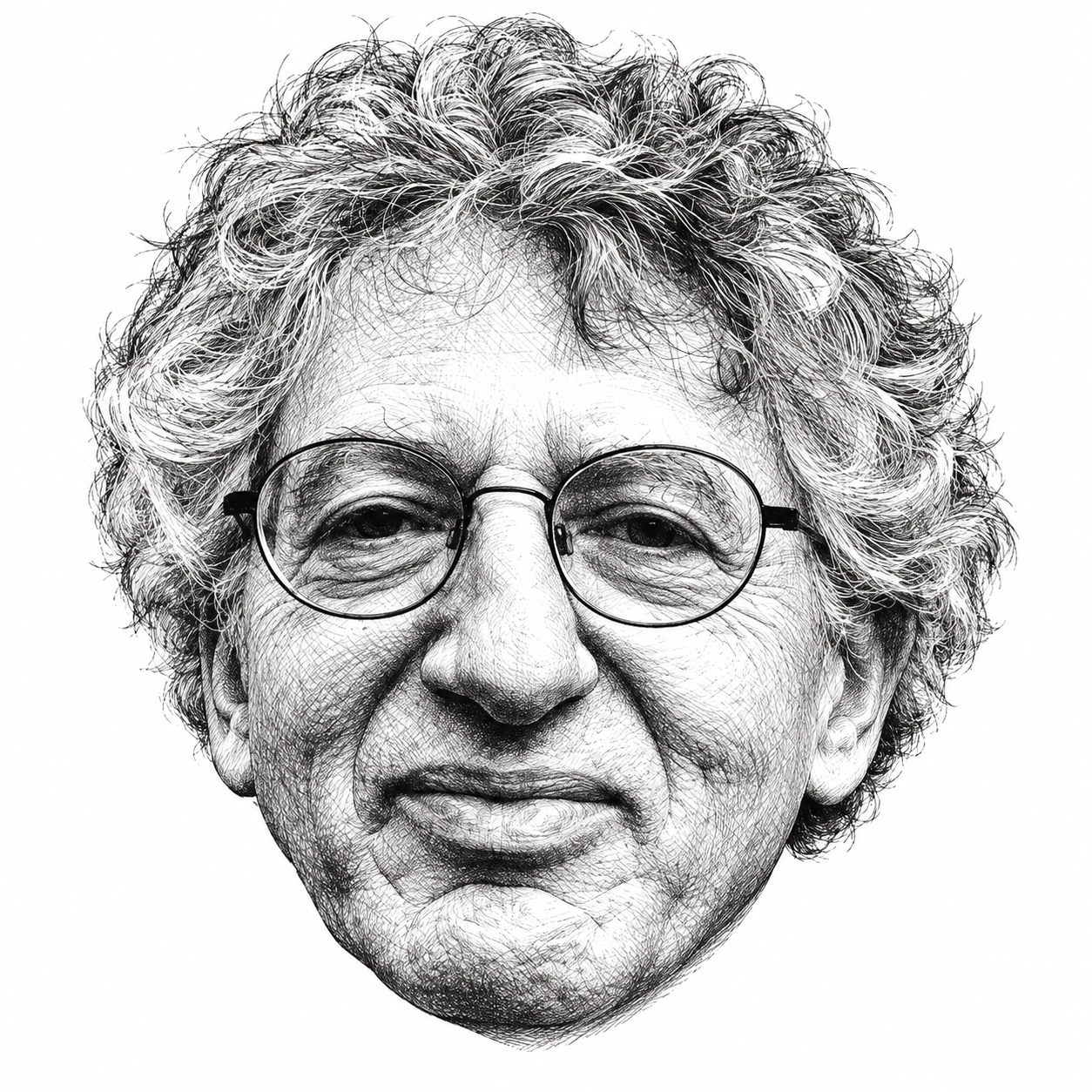 AI-generated head-only illustration of Jeffrey Herf based on his University of Maryland portrait