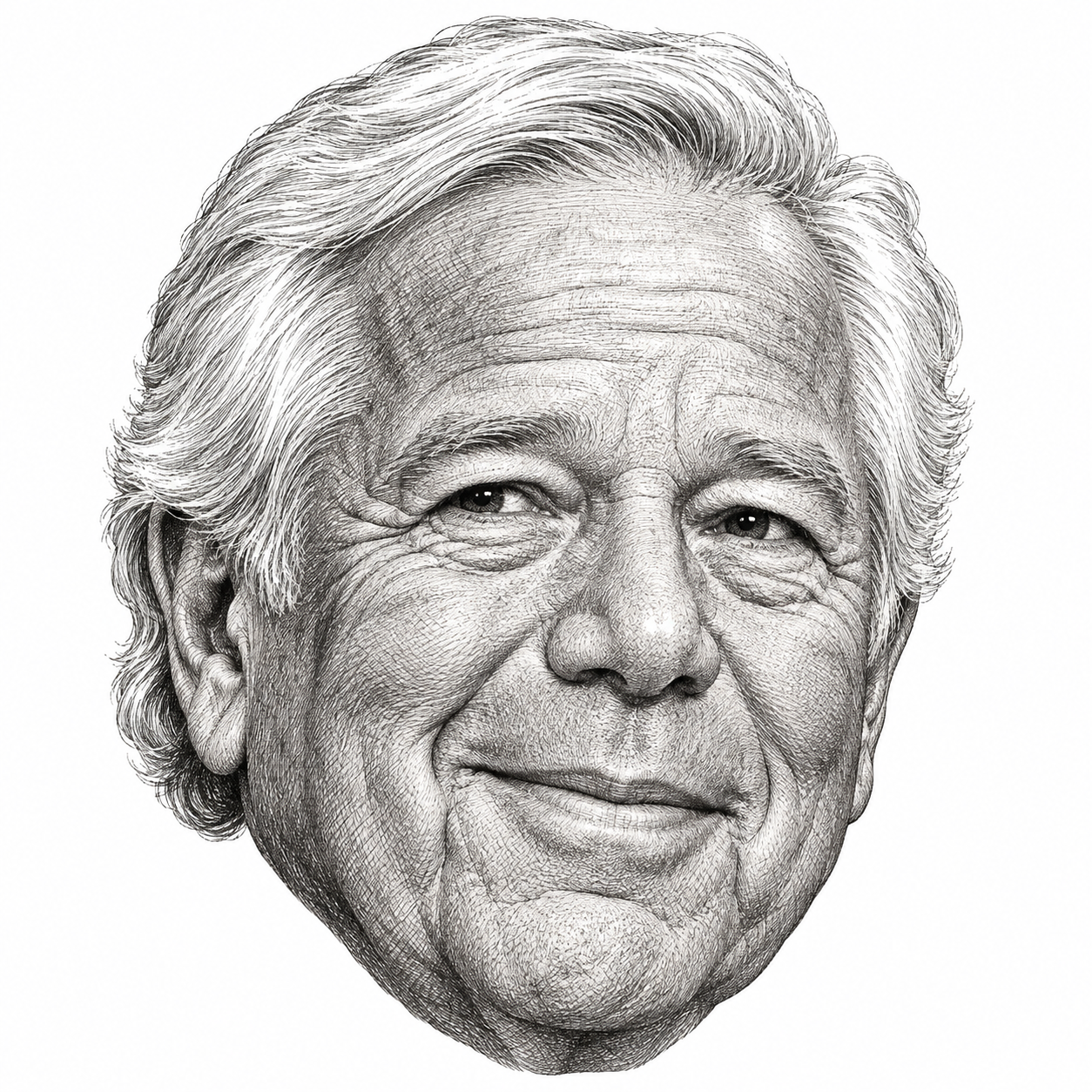 AI-generated head-only illustration of Robert Kraft