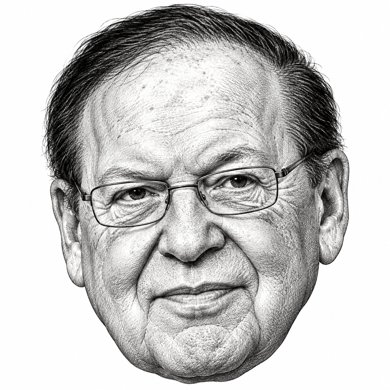 AI-generated head-only illustration of Sheldon Adelson