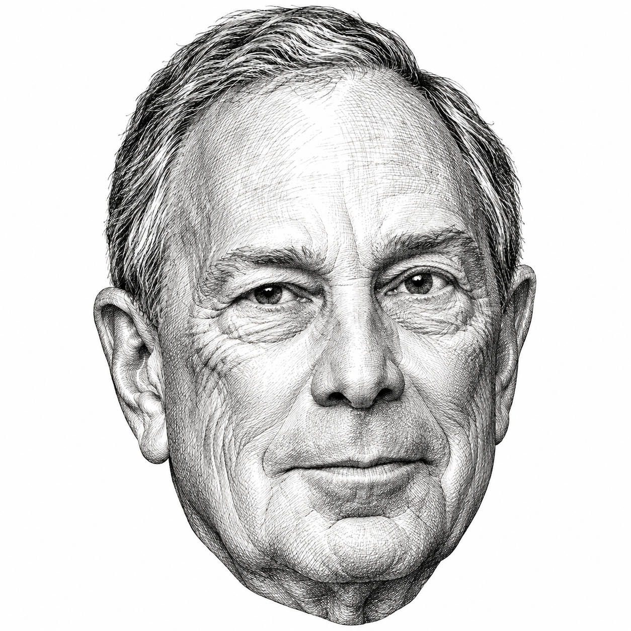 AI-generated head-only illustration of Michael Bloomberg