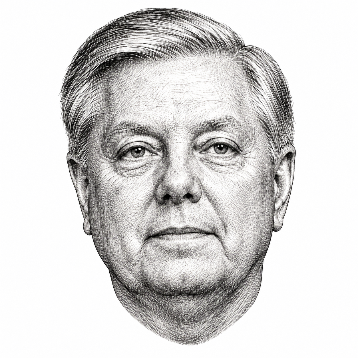 AI-generated head-only illustration of Lindsey Graham