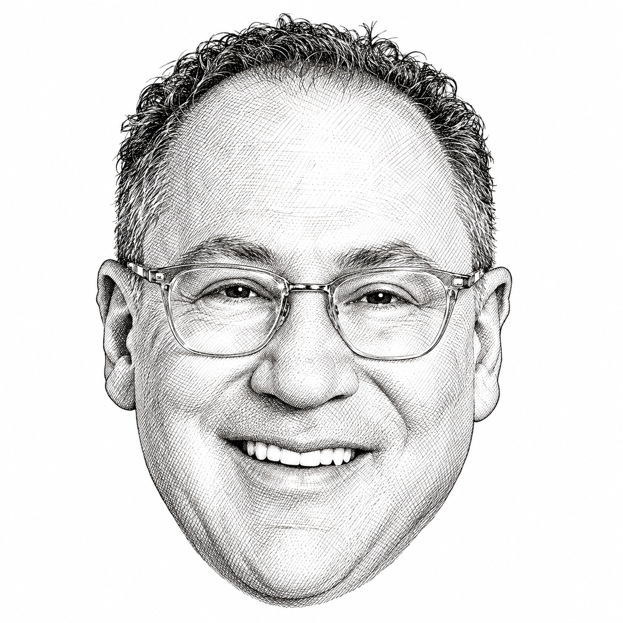 AI-generated head-only illustration of Matthew Brooks
