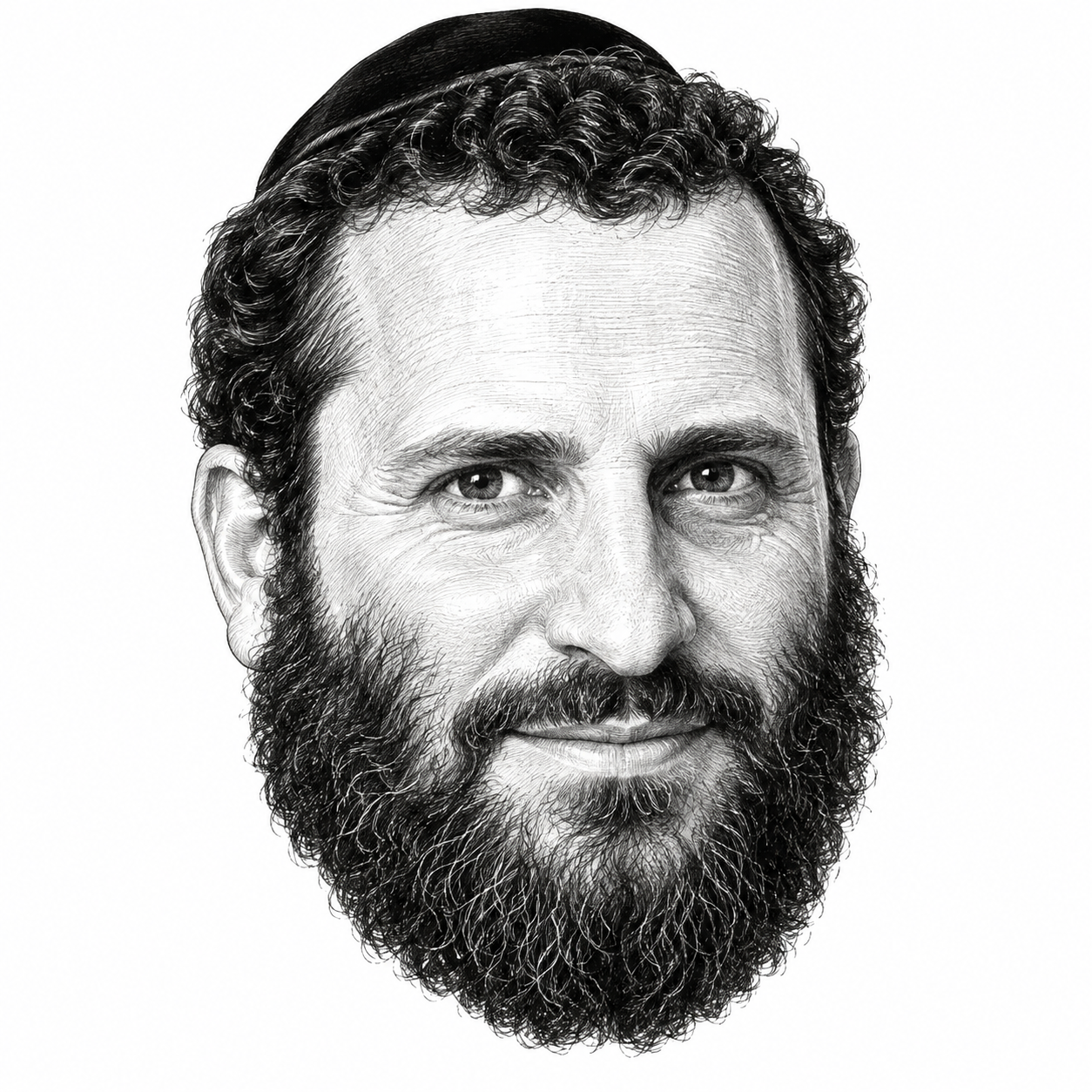 AI-generated head-only illustration of Shmuley Boteach