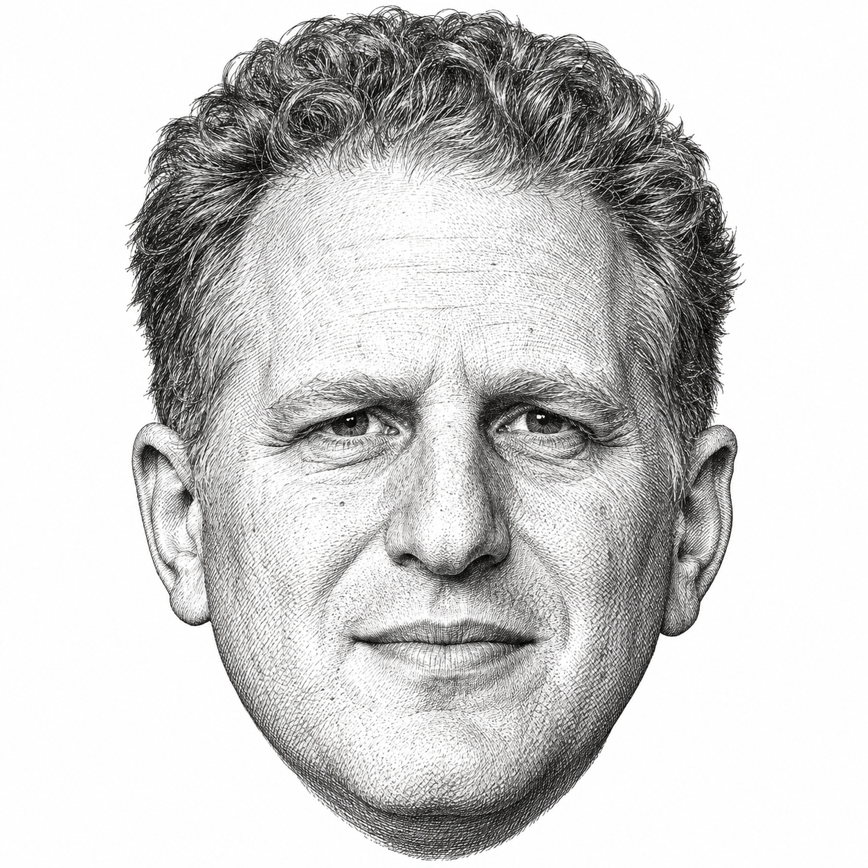 AI-generated head-only illustration of Michael Rapaport