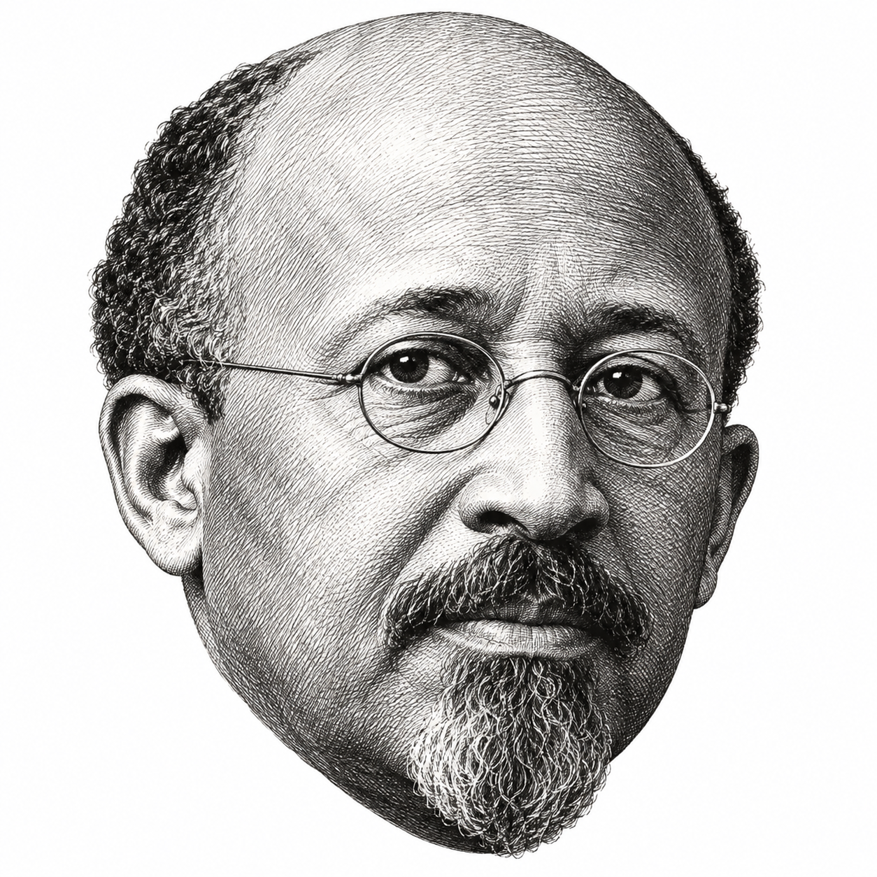 AI-generated head-only illustration of W. E. B. Du Bois
