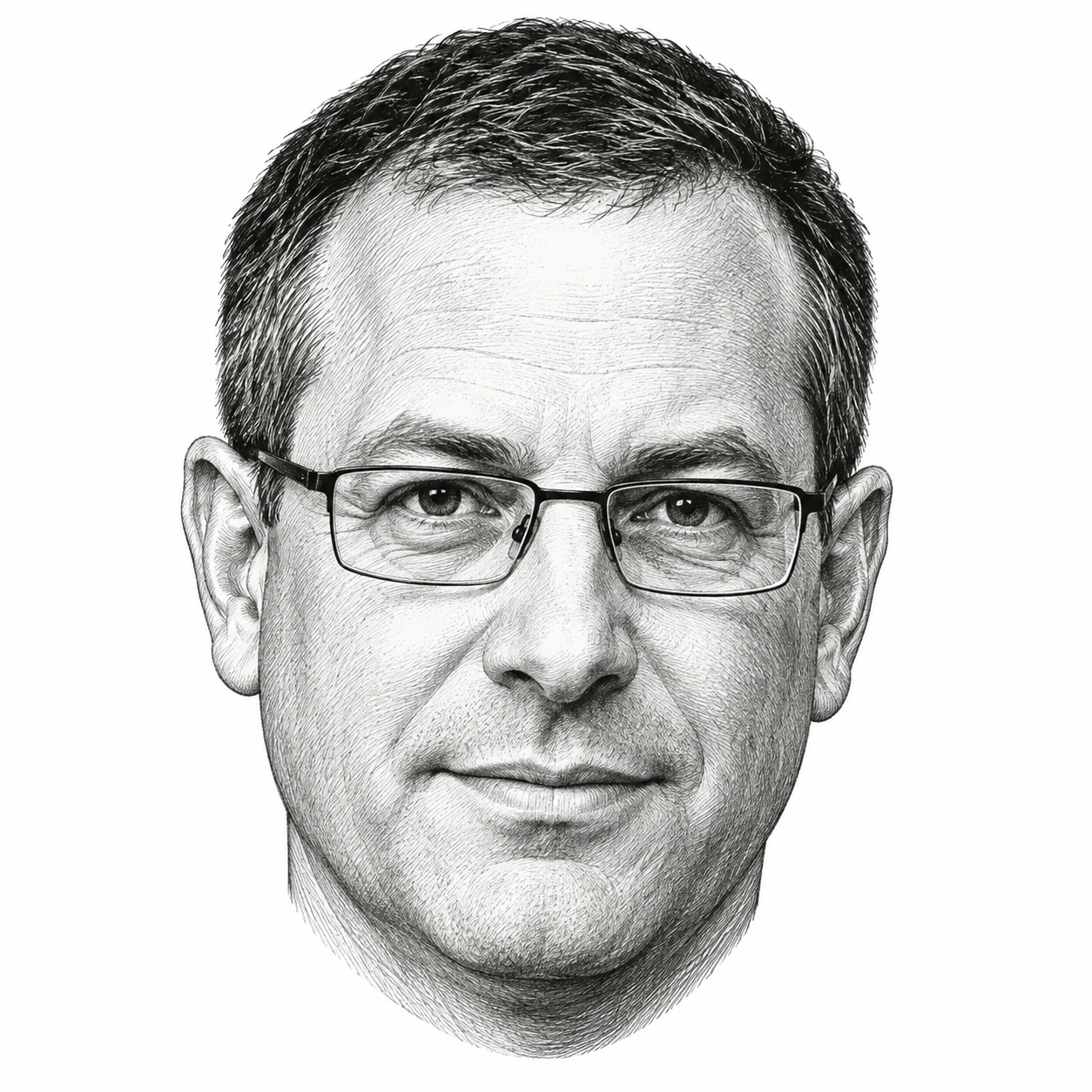 AI-generated head-only illustration of Dan Diker