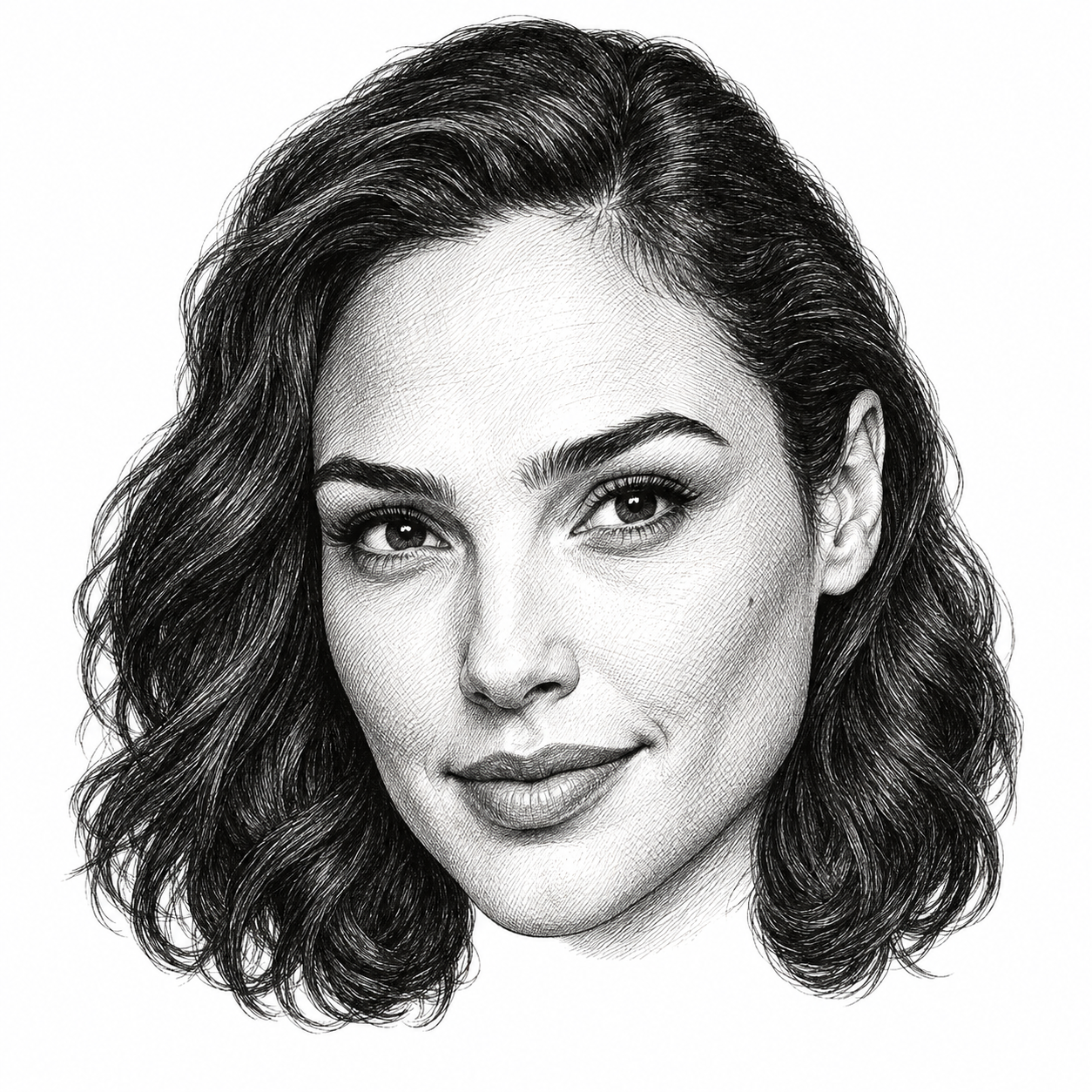 AI-generated head-only illustration of Gal Gadot