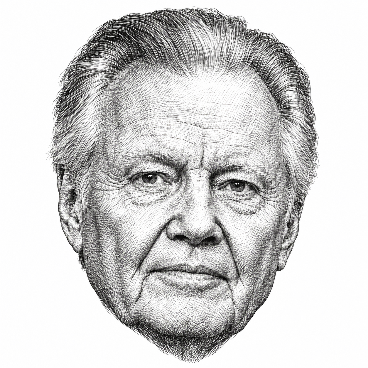 AI-generated head-only illustration of Jon Voight