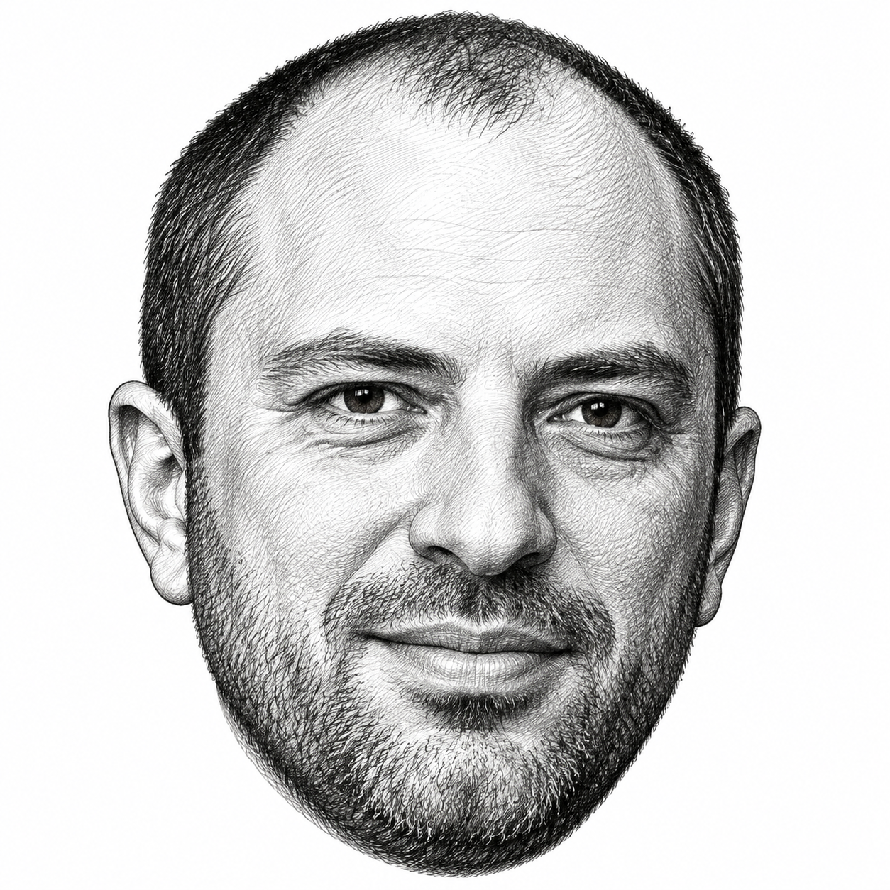 AI-generated head-only illustration of Jan Koum