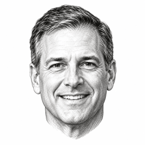AI-generated head-only illustration of Jeff Bartos