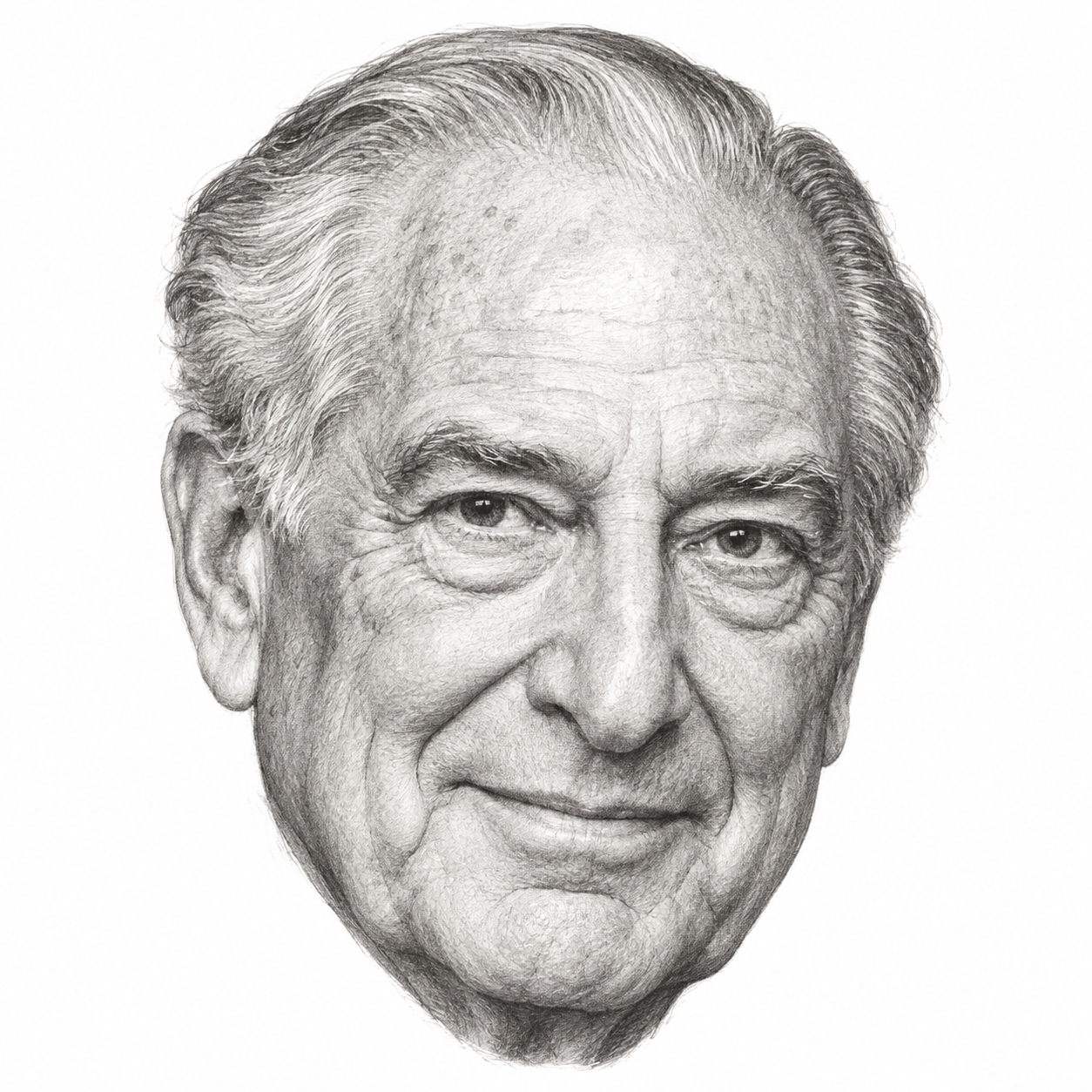 AI-generated head-only illustration of Lester Crown