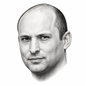 AI-generated head-only illustration of Naftali Bennett