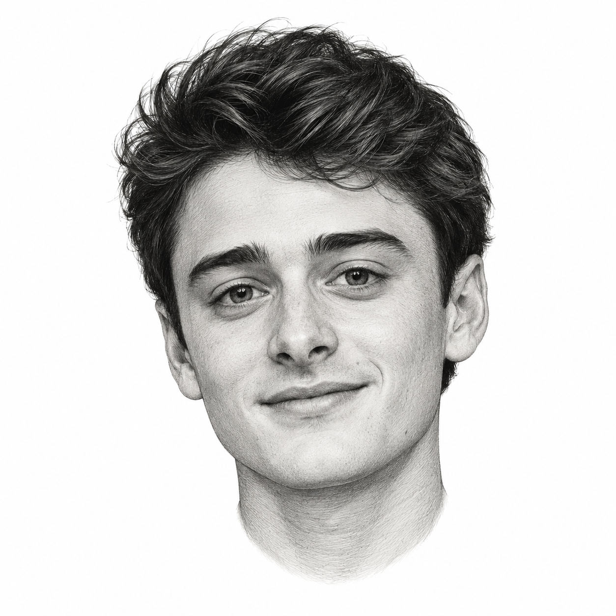 AI-generated head-only illustration of Noah Schnapp