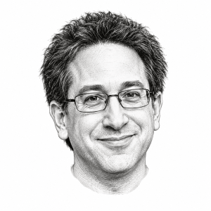 AI-generated head-only illustration of Scott Aaronson