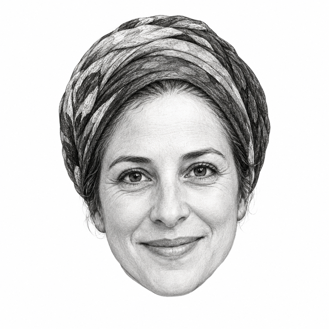 AI-generated head-only illustration of Shayna Goldberg